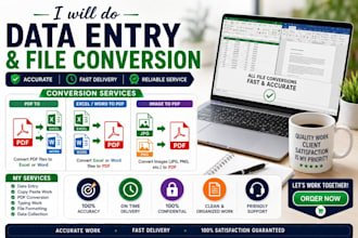 do data entry and pdf conversion