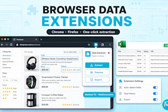 build chrome or firefox extensions for web data extraction