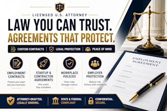 draft a customized employment contract and agreement as a US attorney