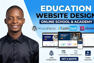 design education website, online school website, academy website in wordpress
