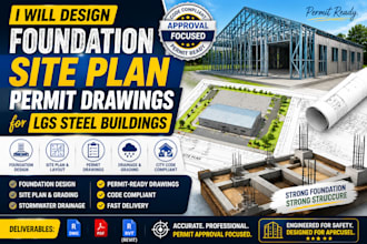 design foundation site plan permit drawings for lgs steel buildings