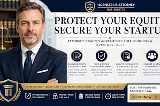 prepare legally sound startup equity vesting documents