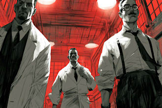 create vintage horror comic book illustration