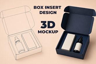 design custom box insert and 3d mockup