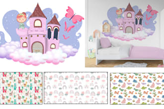 create kids play rug, children playmat design for kids room with tabletop theme
