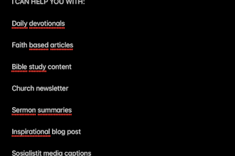 write christian, inspirational, and faith based content