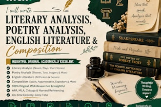 write literary analysis, poetry analysis, english literature and composition