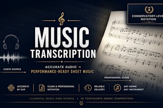 transcribe music into professional sheet music