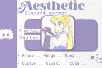 create or redesign an aesthetic anime, gaming discord server