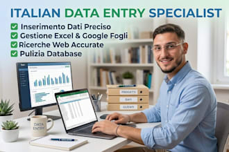 do expert data entry, copy paste and web research in italian