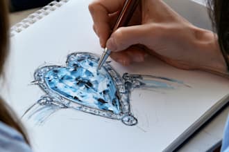 create stylish jewelry sketch design for you