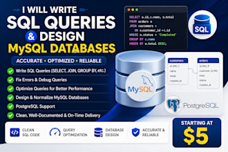 write sql queries and design mysql databases