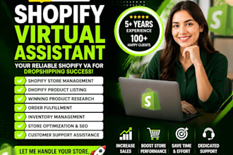 be your shopify va dropshipping store virtual assistant product listing manager