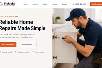 design wix handyman website home repair service business website roofing website