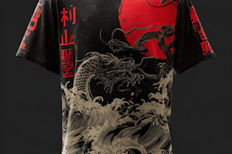 japanese t shirt illustration and t shirt design