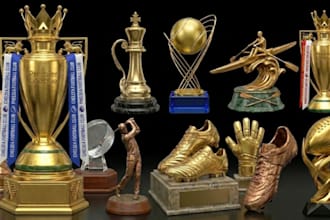 convert 2d designs into 3d trophy, award and medal models for 3d printing stl