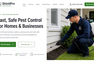 design wix pest control website exterminator service website fumigation website