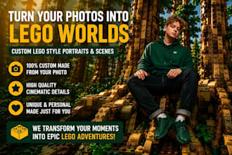 turn your photo into a custom lego style portrait