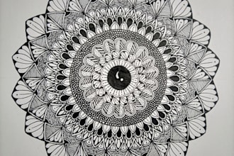 create hand drawn mandala art with commercial license
