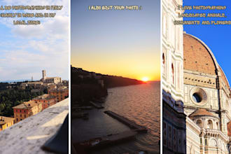 photography nature, sunset and monuments around rome