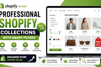 setup shopify smart product collection with fliters and menu navigation