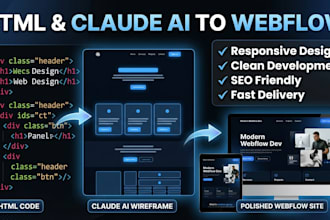 convert HTML, claude ai prototype into webflow website