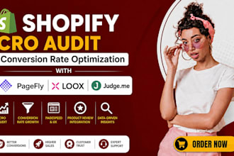 do shopify cro audit conversion rate optimization with pagefly loox judge me cro
