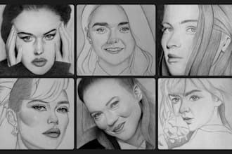 draw a pencil sketch or charcoal portrait from your image