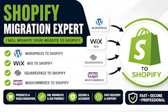 migrate wordpress website to shopify, wix squarespace migration to shopify