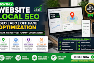 do monthly website local seo geo aeo off and on page optimization