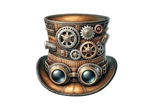 do steampunk art shop logo design with unique concept