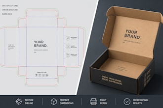 design a professional box dieline for packaging design