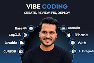 do vibe coding, fix vibe coded app, as vibe coder in claude code base44 lovable