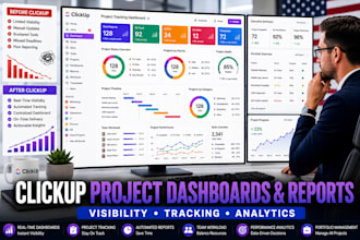 create clickup project tracking dashboards and reports