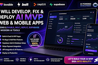 develop, fix, and deploy ai mvp web mobile apps  lovable, bolt, replit, supabase