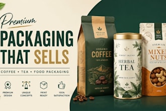 design food packaging design, coffee bag packaging, tea label, product label