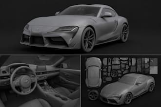 do 3d car modeling, 3d vehicle design, 3d truck model, rc car model, fivem car