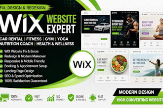 fix wix car rental fitness gym yoga nutrition coach health landing page website
