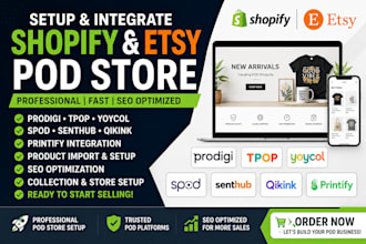 setup shopify prodigi tpop yoycol spod senthub qikink etsy printify pod store