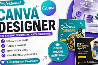 design professional canva graphics designs for your brand and business