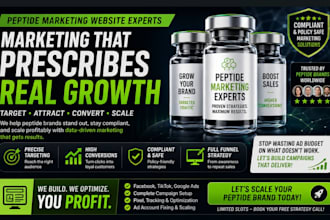 build peptide marketing website peptide ads store supplement peptide website ads