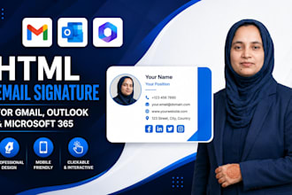create clickable HTML email signature for gmail, outlook and apple mail