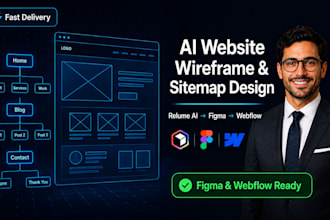 create ai website sitemap and wireframe using relume for webflow or figma