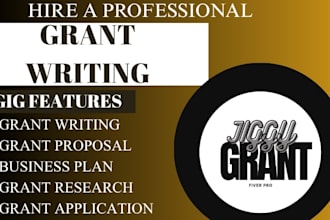 do grant writing, grant proposal, grant research, business plan and submission