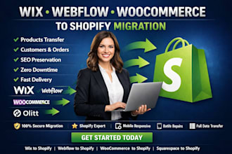 migrate clone wix webflow lululemon olitt woocommerce squarespace to shopify