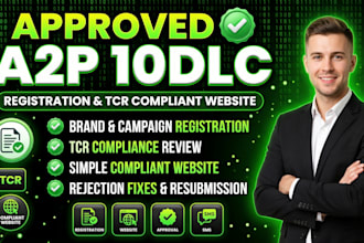 do a2p 10dlc registration tcr compliant  simple website