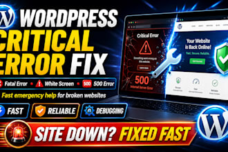 fix wordpress critical error fatal error