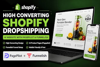 create high converting shopify dropshipping ai website with pagepilot funnelish