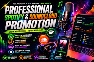 promote your song on spotify and soundcloud with real listen
