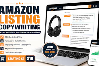 write SEO optimized amazon listing title bullet points and description